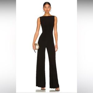 BRAND NEW Norma Kamali XS Sleeveless X Straight Leg Jumpsuit in Black